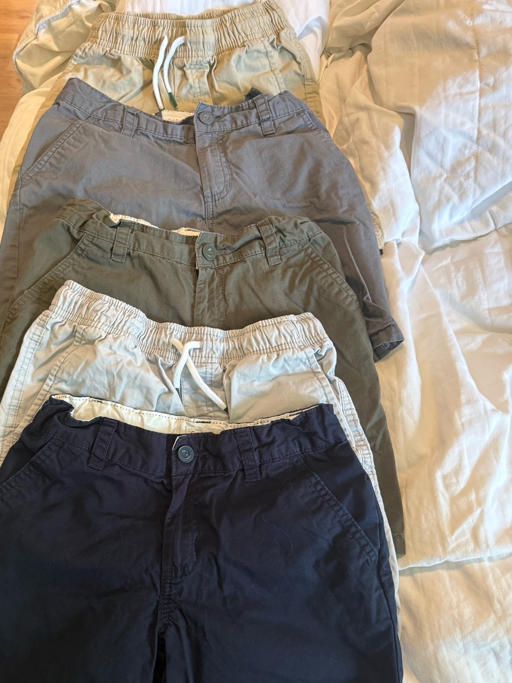 Cat & Jack Kids Shorts Bundle - Navy, Light Blue, Olive, Gray, Khaki